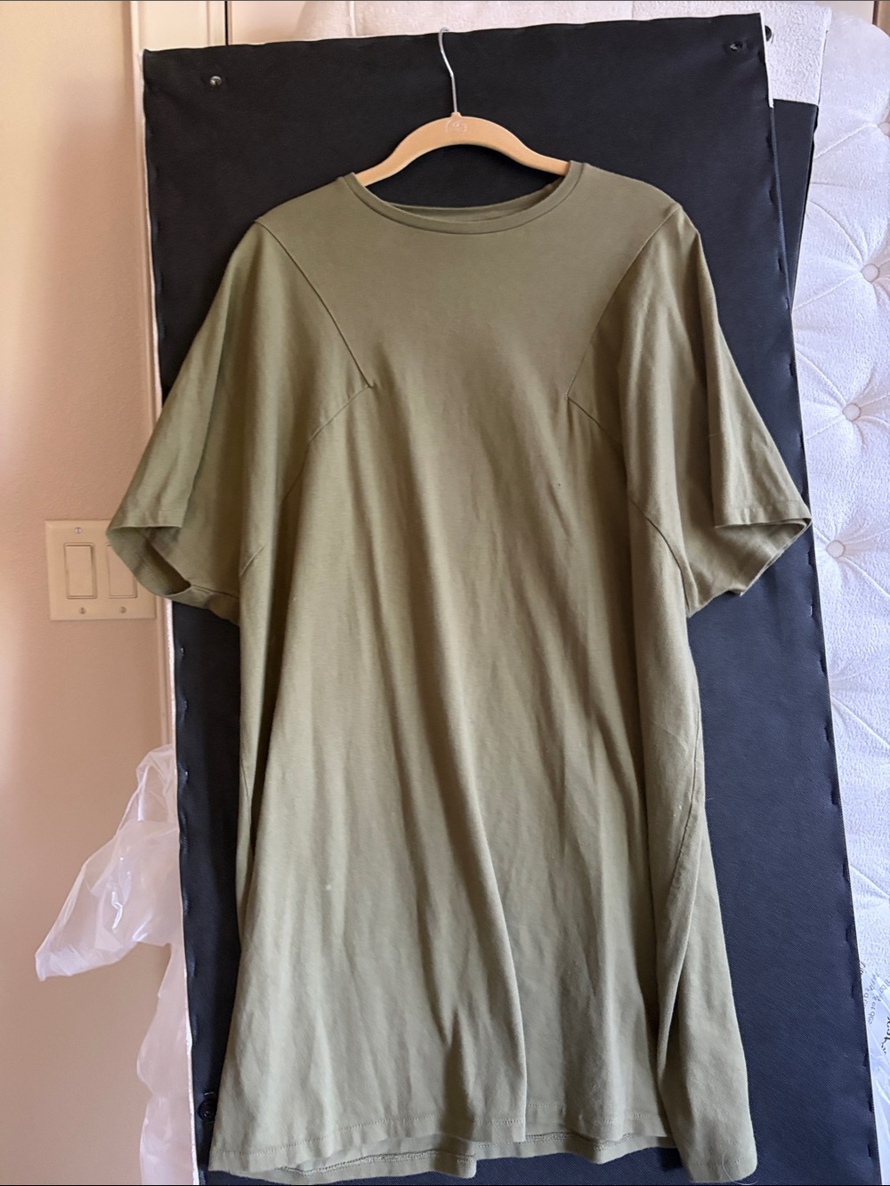 Topshop Olive Green Short Sleeve Tunic